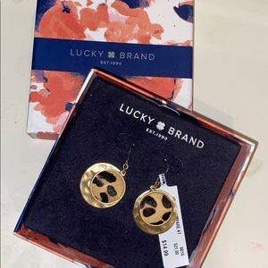 New in Box Dangly Leopard Print Earrings